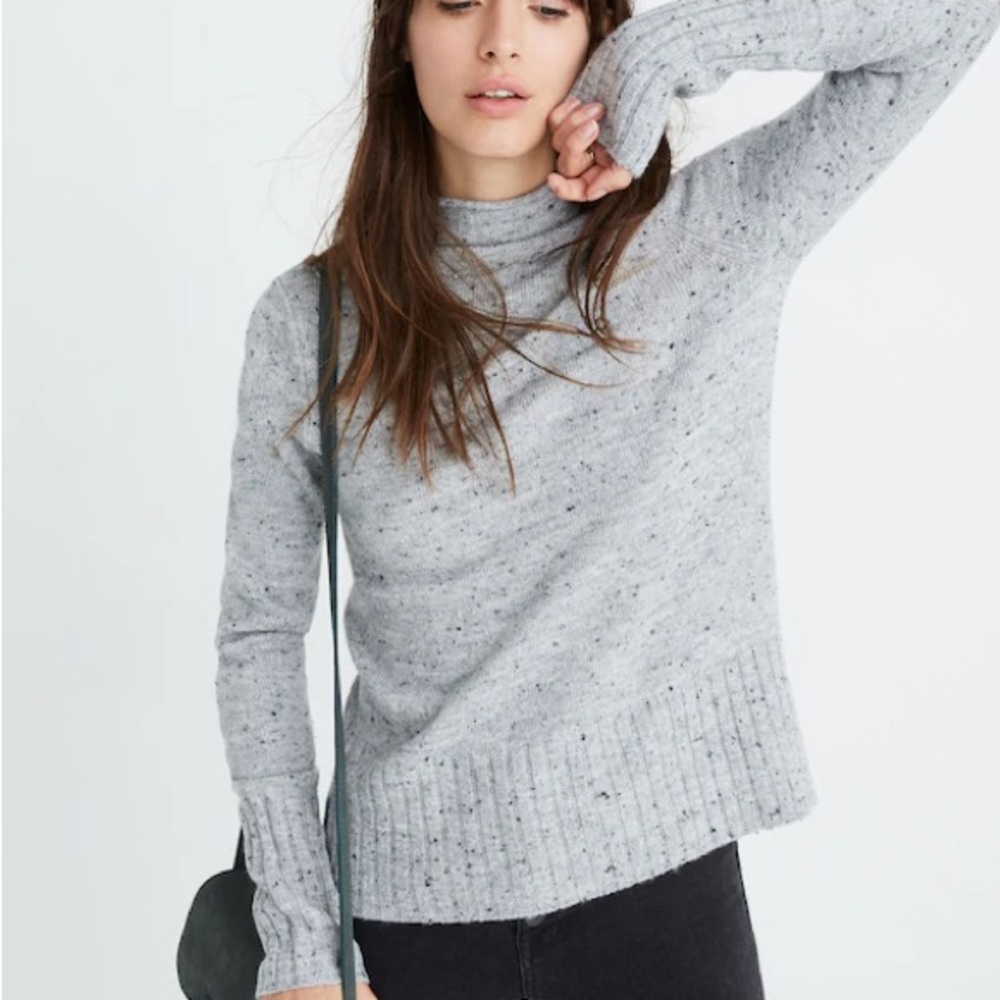 Madewell Women's Donegal Inland Gray Turtleneck Sweater